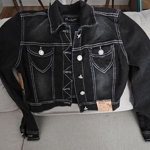 NWT Cropped jean jacket